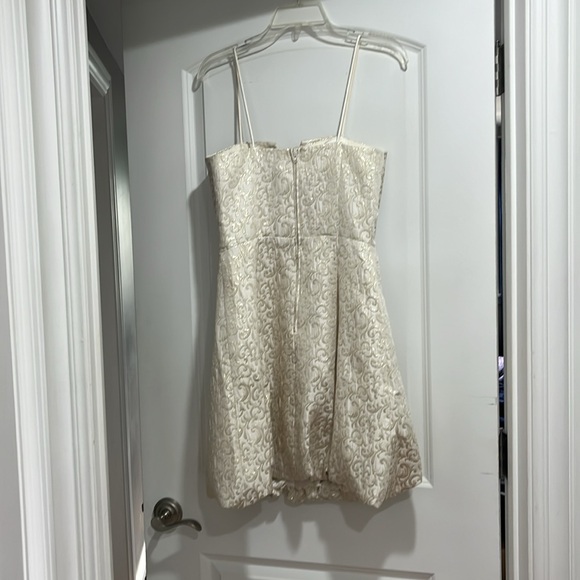 Betsy & Adam Cream Dress with Gold Accent - Picture 4 of 12